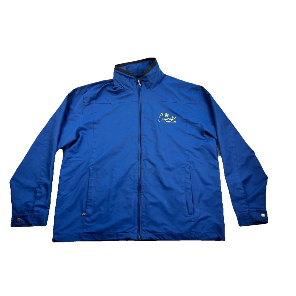 Port Authority Mens Cupcake Vineyards Full Zip Windbreaker Jacket Blue Sz XL